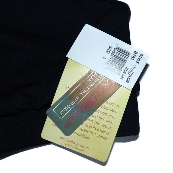 Balance Collection Sanded Dry-Wik Sports Bra Large Surplice Style Black Made USA - Picture 2 of 5